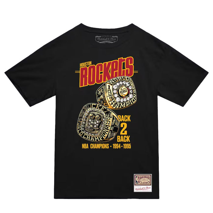 Houston Rockets Hardwood Classics Back 2 Back Tee - Black