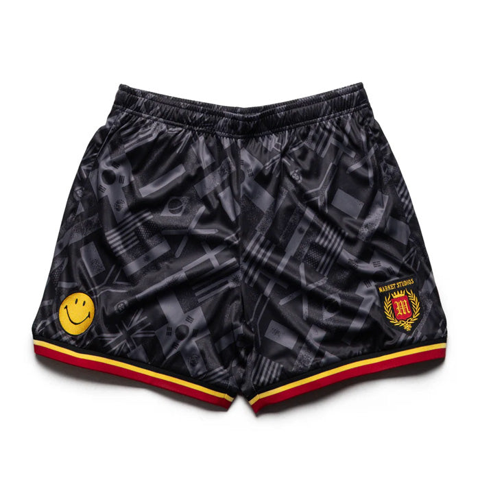 Smiley International Flags Soccer Shorts - Black