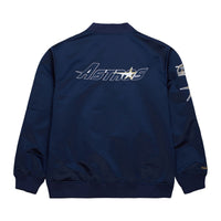 Lightweight Satin Bomber Vintage Logo Houston Astros - Navy