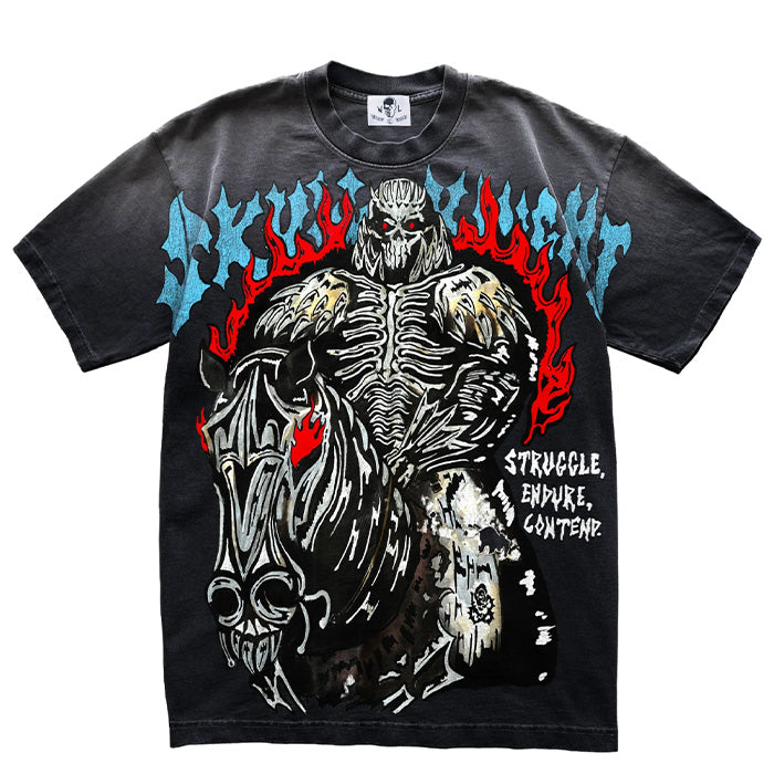 Skull Knight Tee - Sunfaded Black