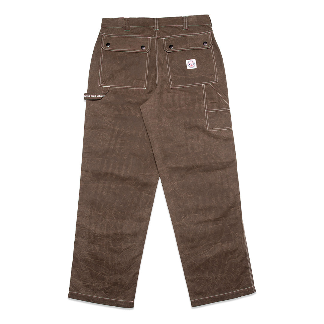 Waxed Canvas Cargo Work Pant - Brown