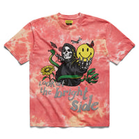 Smiley Look At The Bright Side Tee Pink - Tie Dye