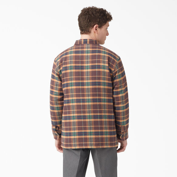 Quilted Lined Flannel - Brown Gingerbread Ivy Plaid