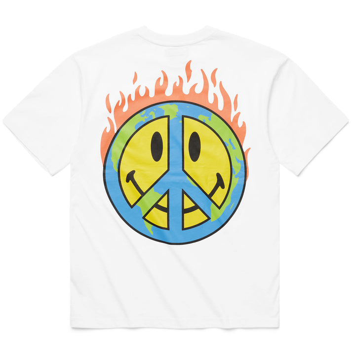 Smiley Earth on Fire Tee - White